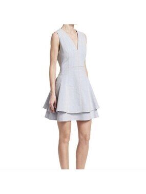 Derek Lam White Wash Denim Flare Dress Size 8